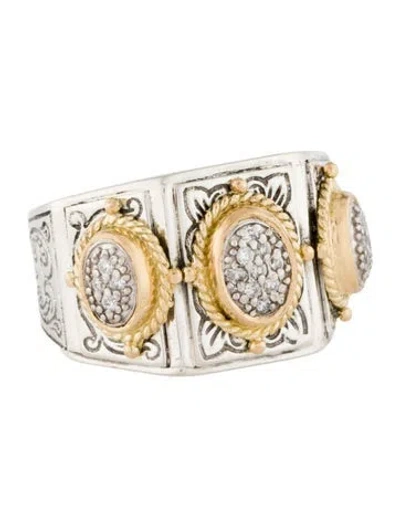 Pre-owned Konstantino Diamond Dia Classi Cocktail Ring In Multicolor