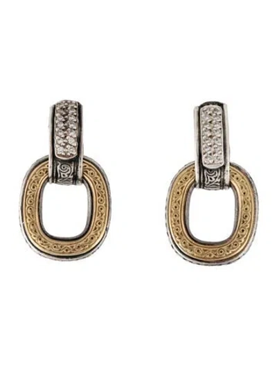 Pre-owned Konstantino Diamond Doorknocker Earrings In Multicolor