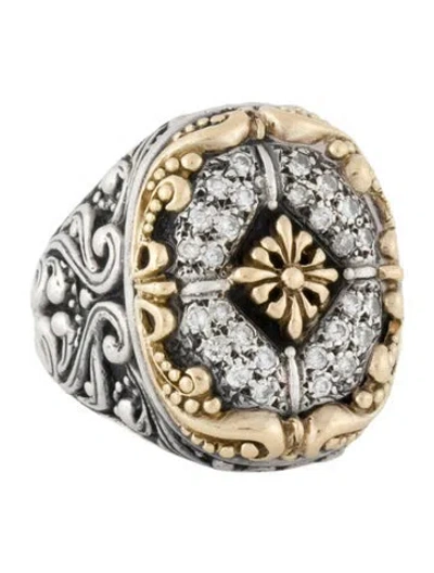 Pre-owned Konstantino Diamond Filigree Cocktail Ring In Multi