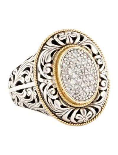Pre-owned Konstantino Diamond Filigree Cocktail Ring In Multi