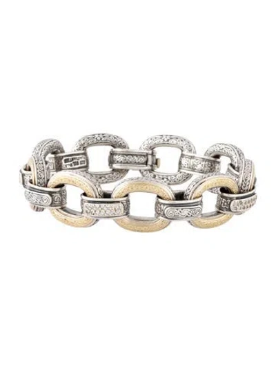 Pre-owned Konstantino Diamond Oval Link Bracelet, 6.5" In Multicolor