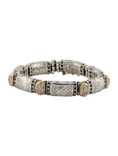 Pre-owned Konstantino Diamond Station Link Bracelet, 7" In Multi
