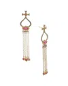 Konstantino Dome Silver & 18k Corundum Tassel Earrings In Gold
