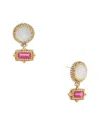 Konstantino Dome Silver & 18k Gemstone & Pearl Drop Earrings In Brown