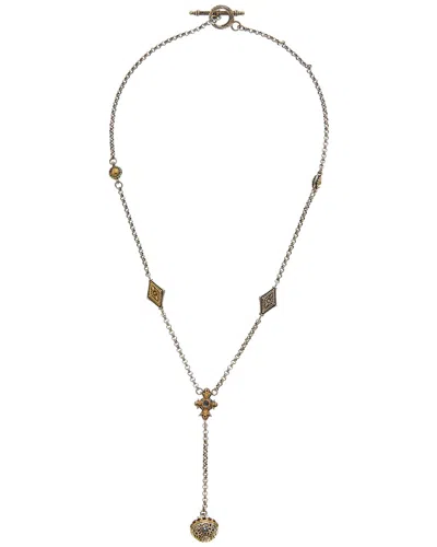 KONSTANTINO DOME SILVER & 18K SPINEL TOGGLE NECKLACE