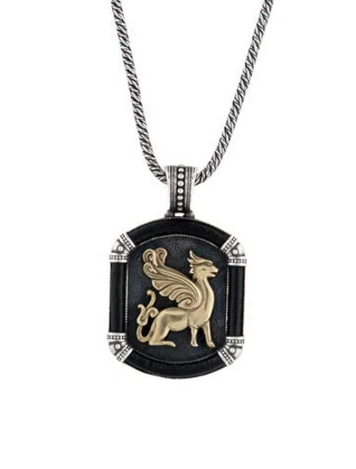 Pre-owned Konstantino Dragon Pendant Necklace, 22" In Multicolor