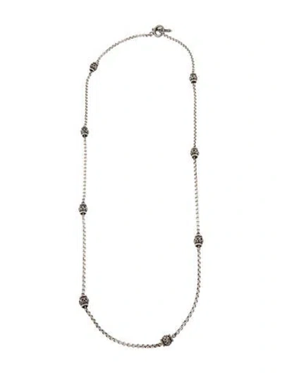 Pre-owned Konstantino Filigree Station Necklace, 36" In Multicolor