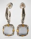 Konstantino Gen K 2 Sterling Silver And 18k Gold Mother-of-pearl/rock Crystal Earrings In Mother Of Pearl