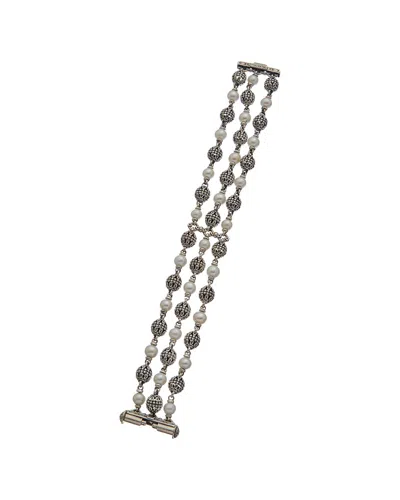Konstantino Kleos 18k & Silver 4.5-5mm Pearl Bracelet In Gray