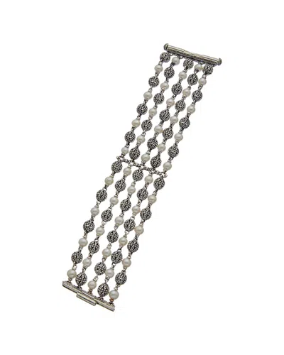 Konstantino Kleos 18k & Silver 4.5-5mm Pearl Bracelet In Metallic