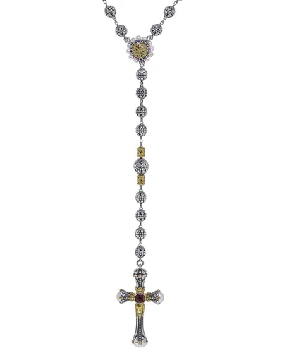 KONSTANTINO KLEOS 18K & SILVER GEMSTONE PEARL NECKLACE