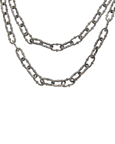Konstantino Kleos Silver Necklace In Black