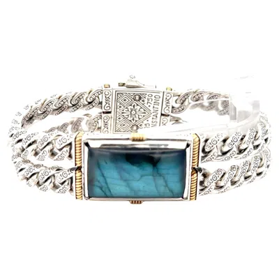 Pre-owned Konstantino Labradorite Bracelet Sterling Silver & 18k Gold In Multi
