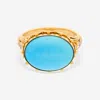 KONSTANTINO LIMITED 18K YELLOW GOLD, TURQUOISE, ANDDIAMOND RING DMK01120-18KT-329