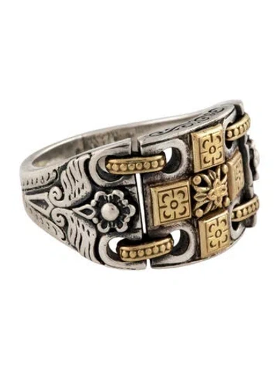 Pre-owned Konstantino Maltese Cross Chain-loop Band Ring In Multicolor