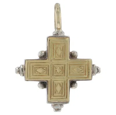 Pre-owned Konstantino Maltese Cross Pendant - Sterling Silver 925 Yellow Gold 18k Faith