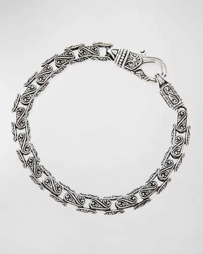 Konstantino Men's Scroll Oval Link Bracelet In Silver