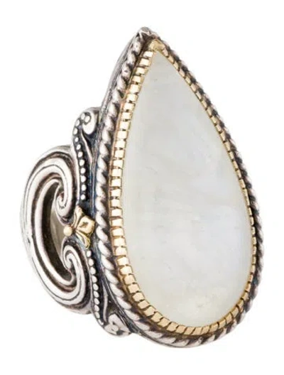 Pre-owned Konstantino Moonstone Labradorite Cocktail Ring In Multicolor