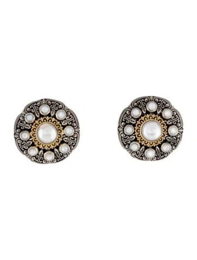 Pre-owned Konstantino Mother Of Pearl & Pearl Clip-on Earrings In Multi