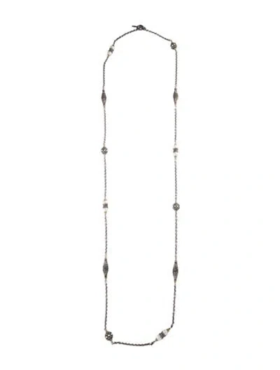 Pre-owned Konstantino Mother Of Pearl & Pearl Station Necklace, 51" In Multi