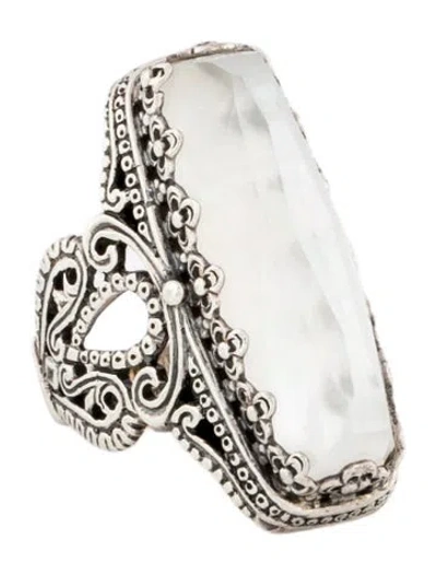 Pre-owned Konstantino Mother Of Pearl & Quartz Doublet Aura Cocktail Ring In Multicolor