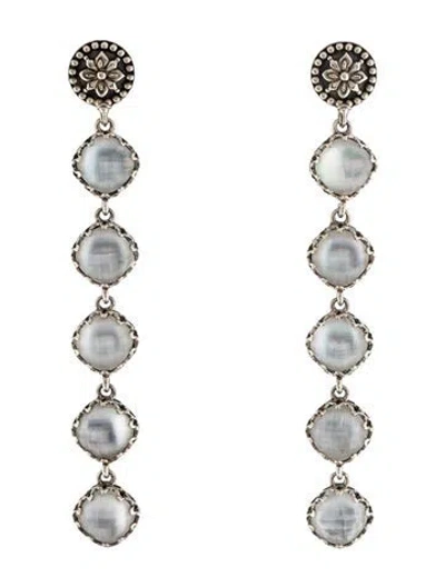 Pre-owned Konstantino Mother Of Pearl & Quartz Doublet Aura Drop Earrings In Multicolor