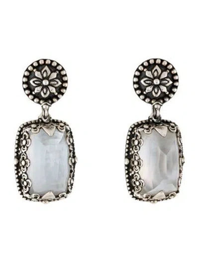 Pre-owned Konstantino Mother Of Pearl & Quartz Doublet Drop Earrings In Multi