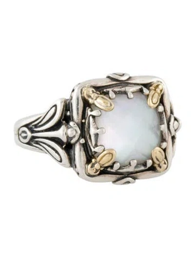 Pre-owned Konstantino Mother Of Pearl & Quartz Doublet Ring In Multicolor