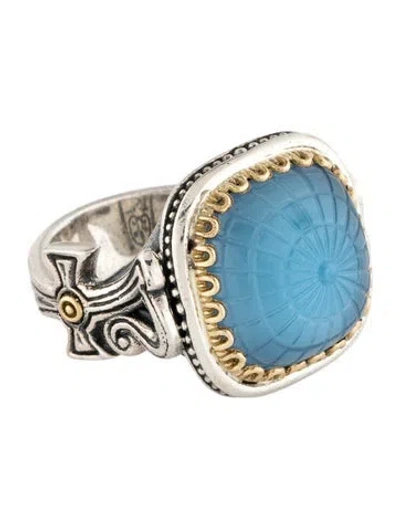 Pre-owned Konstantino Mother Of Pearl & Synthetic Spinel Doublet Cocktail Ring In Multicolor