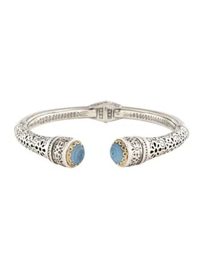 Pre-owned Konstantino Mother Of Pearl & Synthetic Spinel Doublet Cuff, 7.25" In Multicolor