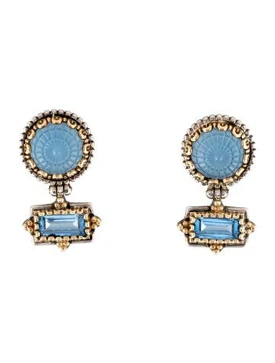 Pre-owned Konstantino Mother Of Pearl & Synthetic Spinel Drop Earrings In Multicolor