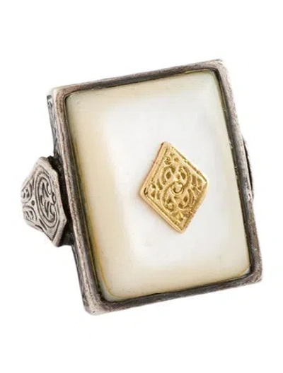 Pre-owned Konstantino Mother Of Pearl Cocktail Ring In Multicolor
