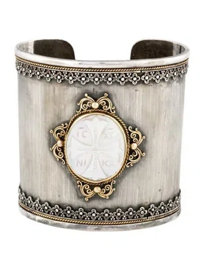 Pre-owned Konstantino Mother Of Pearl Cuff, 7.25" In Multi