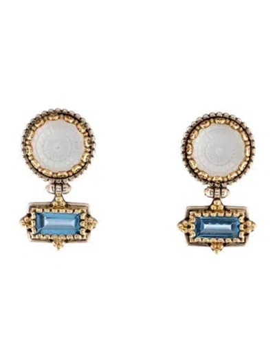 Pre-owned Konstantino Mother Of Pearl Doublet & Synthetic Spinel Drop Earrings In Multicolor