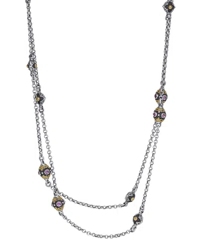 KONSTANTINO KONSTANTINO NEMESIS 18K & SILVER PINK TOURMALINE NECKLACE