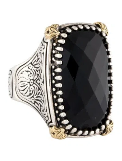 Pre-owned Konstantino Onyx Cocktail Ring In Multi