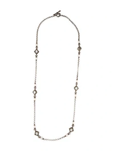 Pre-owned Konstantino Pearl & Mother Of Pearl Doublet Long Station Necklace, 37" In Multi