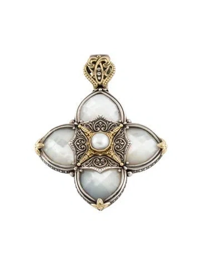 Pre-owned Konstantino Pearl & Mother Of Pearl Enhancer Pendant In Multi