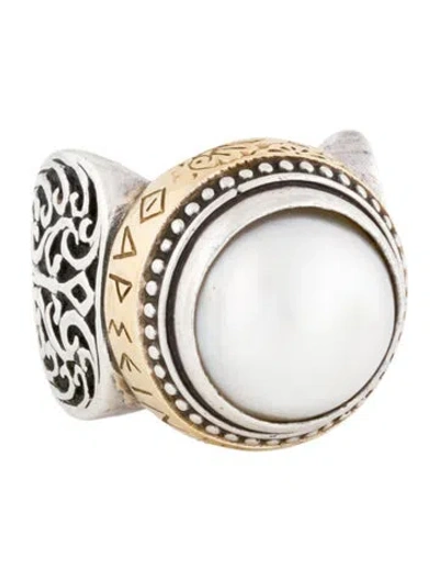 Pre-owned Konstantino Pearl Muse Cocktail Ring In Multi