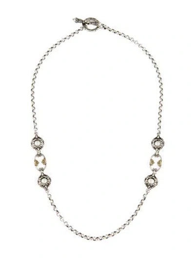 Pre-owned Konstantino Pearl Station Necklace, 17.5" In Multi