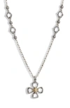 Konstantino Pythia Crystal Cross Pendant Necklace In Metallic