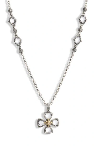 Konstantino Pythia Crystal Cross Pendant Necklace In Metallic