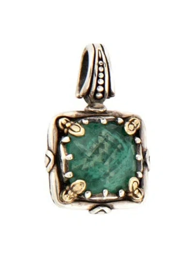 Pre-owned Konstantino Quartz & Aventurine Quartz Doublet Gen K Pendant In Multicolor
