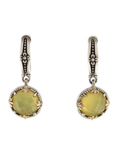 Pre-owned Konstantino Quartz & Mother Of Pearl Doublet Drop Earrings In Multicolor
