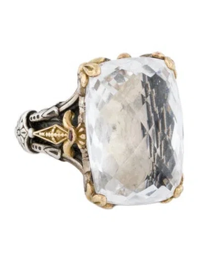 Pre-owned Konstantino Quartz & Ruby Pythia Ring In Multi