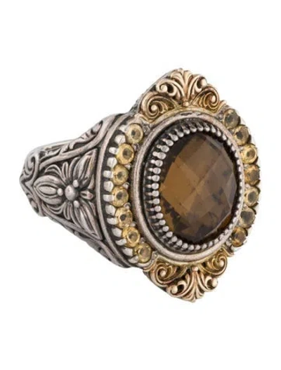 Pre-owned Konstantino Quartz Cocktail Ring In Multi