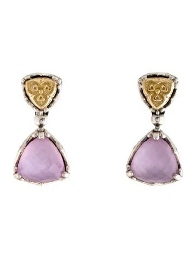 Pre-owned Konstantino Quartz Doublet Gen K 2 Drop Earrings In Multicolor