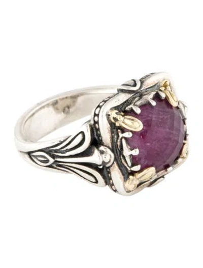 Pre-owned Konstantino Quartz Doublet Gen K Cocktail Ring In Multicolor