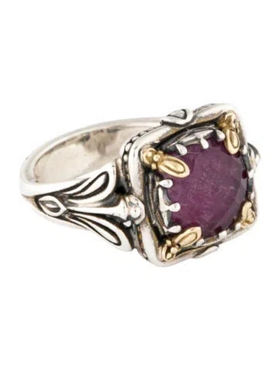 Pre-owned Konstantino Quartz Doublet Gen K Cocktail Ring In Multicolor