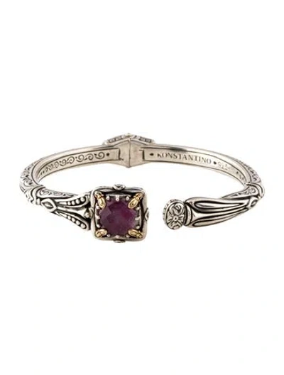 Pre-owned Konstantino Quartz Doublet 'gen K' Cuff Bracelet, 6.5" In Multi